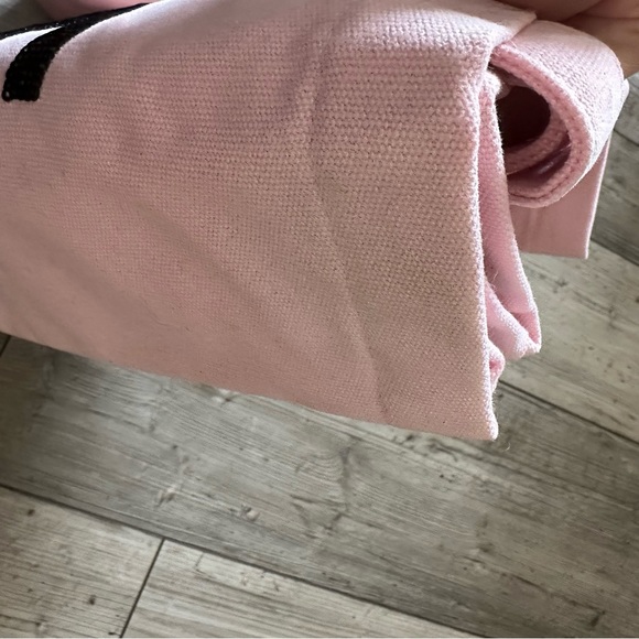 Victoria’s Secret Canvas Tote Bag Pink With Black Sequins Love - Picture 6 of 8